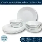 Corelle Winter Frost White 24 pcs Dinnerware Livingware Dinner Set for 8