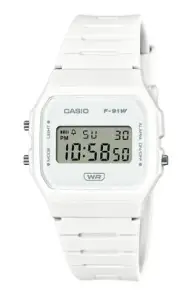 Casio F-91W Pop Digital Bio-Based White Resin Quartz F-91WB-7A 100M Unisex Watch
