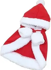 1pcs Christmas Cat Dog Costume Pet Cape, Cat Cloak with Xmas Hat (Red, M)