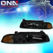 FOR 1995-2000 CHRYSLER CIRRUS DODGE STRATUS BREEZE HEADLIGHT LAMPS SMOKED/ AMBER (for: Chrysler)