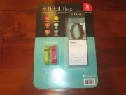 FitBit Black Flex - Small W/ Extra Lime & Pink Bands Wrist FB401CPL New In Box