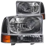 ANZO Crystal Headlights Black for 2000-2004 Ford Excursion (for: Ford)