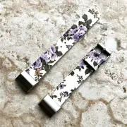 FL-4-CH3 Soft Leather Floral Band Strap with Adapters for Fitbit Charge 3