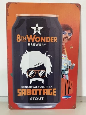 8th Wonder Brewery - Beastie Boys Metal Sign - Sabotage Stout - 80’s 90’s Rap -