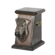 Airedale Terrier wooden urn with a dog Art-Dog