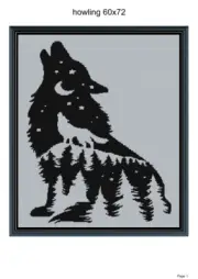 Howling wolf crochet blanket pattern, 60x72", written and graph pattern inculded