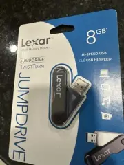 Lexar JumpDrive TwistTurn 8GB USB Flash Drive LJDTT8GBSBNANA (Black/Blue)