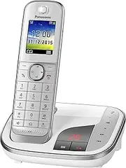 [Panasonic] KX-TGJ320GW Cordless Phone with Answering Machine, Hands-Free Calling, Colour LCD, DECT Security, Low Radiation, Long Lasting Battery, Black