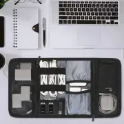Electronic Organizer Cord Pouch Travel Cable Charger Roll up Storage Bag AU