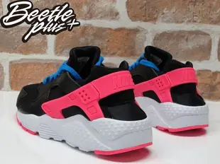 女生 BEETLE NIKE HUARACHE RUN GS 黑粉藍 武士 慢跑鞋 654280-004 24