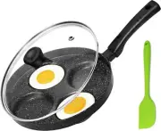 MyLifeUNIT Egg Frying Pan, 4-Cup Nonstick Fried Aluminum Black