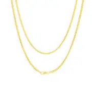 10K Yellow Gold Solid Franco 2mm Diamond Cut Spiga Wheat Chain Mens Necklace 28"