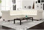 5-Seater Corner Sofa Sleeper Sofa Artificial Leather Sofa Couch for Living Room Compact Spaces