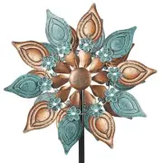 Outdoor Wind Spinners Copper - 360 Degrees Metal Swivel Flowers&Leaves Wind S...