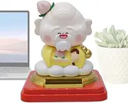 Dashboard Decorations - Solar Chinese Model for Desktop,Traditional Solar Powered Birthday God Ornament, Shaking Car Interior Accessories