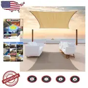 Heavy Duty 190 GSM Sand Beige Sun Shade Sail - Commercial Grade Rectangle Canopy