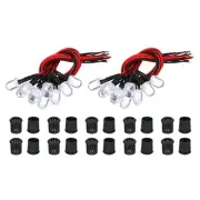 20set 12V LED Emitting Diode with LED Holders 10mm Pre Wired Light Bulb Blue