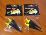 2 Packs Redwing Blackbird Phantom Black Fishing Float Bobber 3.5 Gram Chartreuse