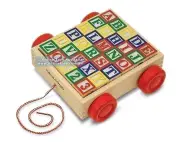 Melissa and Doug - Wooden ABC-123 Blocks in Cart