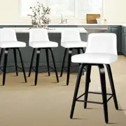 4x ALFORDSON Bar Stools Bailey Kitchen Wooden White Black