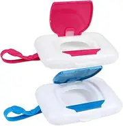 Zerodeko 2Pcs Portable Wipes Dispenser Wet Tissue Holder for Travel Lightweight Wipe Storage Box Convenient Tissue Container for Strollers Cribs and Tables