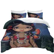 Winged Tiki Hula Girl Hawaiian Volcano Fairy Quilt Cover
