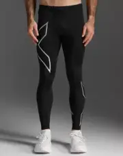 2XU Men's Core Compression Tights Black/Silver Size M Medium MA3849b