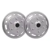 Wheel Simulator Hubcaps Front for Ford Transit Connect Chrome Silver Steel