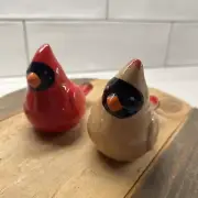 Hallmark Cardinal Salt & Pepper shakers set tan/black/red birds