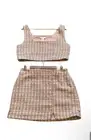 NWT House of Harlow 1960 Pixie Dust Tweed Pink Top and Mini Skirt Set SIZE M