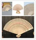 New Decoration Travel Print Flower Hand Held Folding Fan Wooden Bamboo