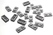 Lego - Lot of 19 - Grey / Gray, Plate 1 x 2
