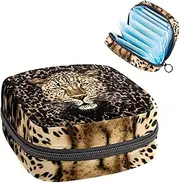 Period Bag,Sanitary Napkin Storage Bag,Classic Leopard Print,Tampon Holder for Purse