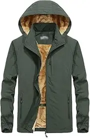 Gxswlaaamjk Leather Jackets for Men， Warm Men's Softshell Jacket Autumn Winter Streetwear Tactical Bomber Windbreaker Jackets Men Hooded Fleece Pilot Windproof Coats (Color : Green, Size : 6XL)
