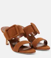 [Manolo Blahnik] Manolo Blahnik Gable suede mules AU 8 brown