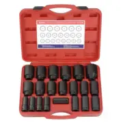 Genius Tools 21pc 3/4" Dr. Metric Deep Impact Socket Set DI-621M