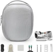 Hard Travel Case for Apple Vision Pro, Apple VR Vision Pro Accessories Bundle Set with Compact Carrying Case, Battery Holder, 100W Fast Charging Cable, and Various Accessory Practical Kit, Gray