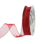 1 Inch 20 Yard Sheer Organza Ribbon Shimmer Chiffon Tulle Ribbons Burgundy