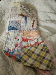 ARTISAN MADE VINTAGE CUTTER QUILT LINED CHRISTMAS STOCKING 18-8 ONE OF A KIND