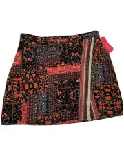 XL (14/16) Xhilaration Girls Orange Patchwork Print Skirt Elastic Waist New NWT