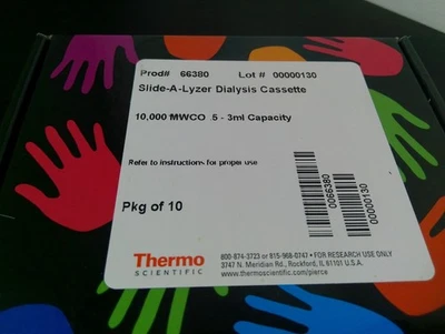 Thermo Scientific 66380 Slide A Lyzer Dialysis Cassette Box of 10, 10000 MWCO