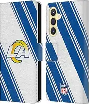 Head Case Designs Officially Licensed NFL Stripes Los Angeles Rams Artwork Leather Book Wallet Case Cover Compatible with Samsung Galaxy S23 FE 5G