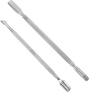 GANAZONO 2 Pcs Stainless Steel Cuticle Pusher Remover Tool Double-ended Nail Care Tool for Gel Polish Removal Manicure Nail Equipment
