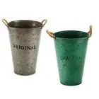 Farmhouse Flower Planter Metal Bucket Round Container for Plant Lovers Versatile