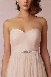 NWT JENNY YOO Mischka BRIDAL BELT RHINESTONES Blush WEDDING Bride XL or 2XL
