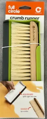 Full Circle Counter Sweep Broom Lime Green Crumb Runner & Squeegee New