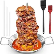 Durable Stainless Steel Vertical Skewer Pan in 10 Inch Size for Easy Flipping and Grilling Kabobs, Vegetables and More with Convenience