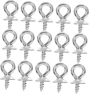 jojofuny 50pcs Screw Hooks Eye for Jewelry Making Stainless Steel Eye Bolt Connectors for Earrings Bracelets Necklaces Easy to Use Craft Supplies