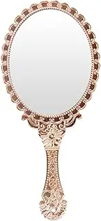 Anseom Vintage Handheld Mirror, Antique Makeup Mirror With Handle for Women Girls Salon Travel (Rose Gold)