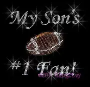 MY SONS 1 FAN RHINESTONE IRON ON TRANSFER HOT FIX MOM